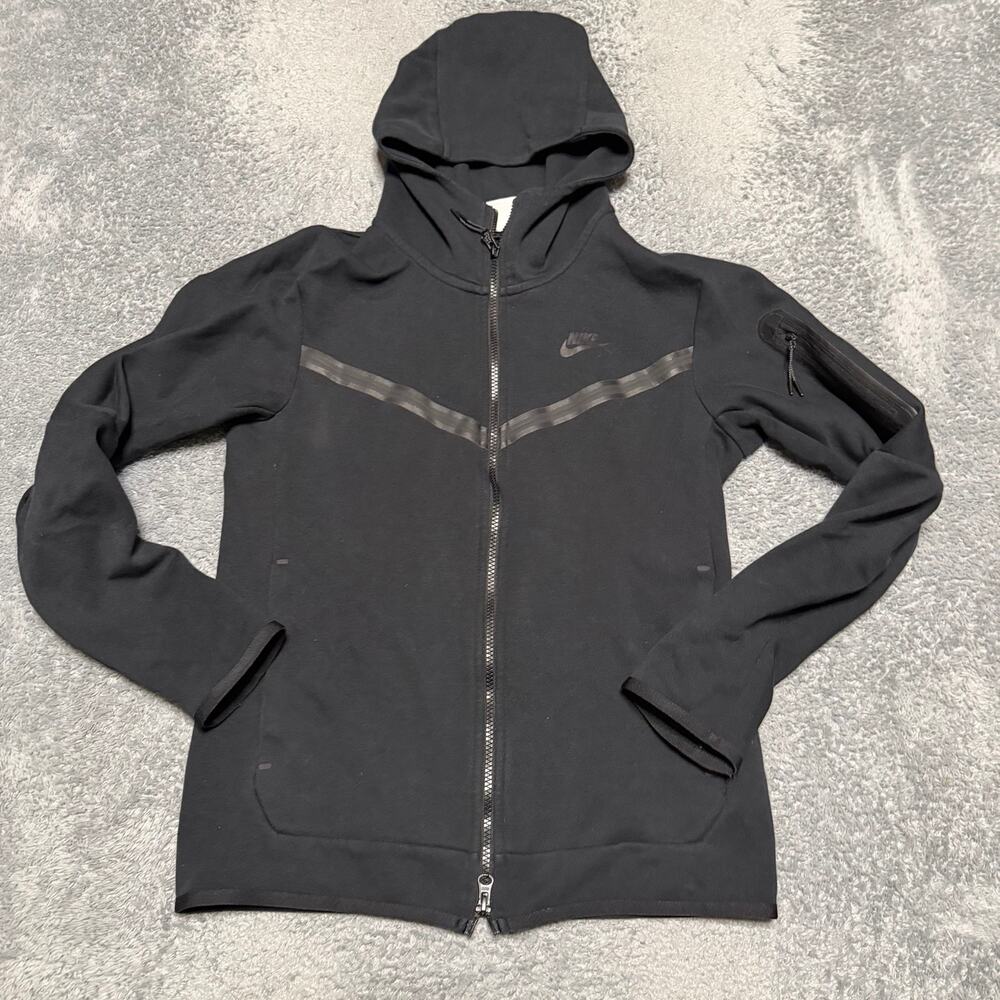 Nike Tech Fleece Full Zip Hoodie Jacket Mens Small Black CU4489 Hoody